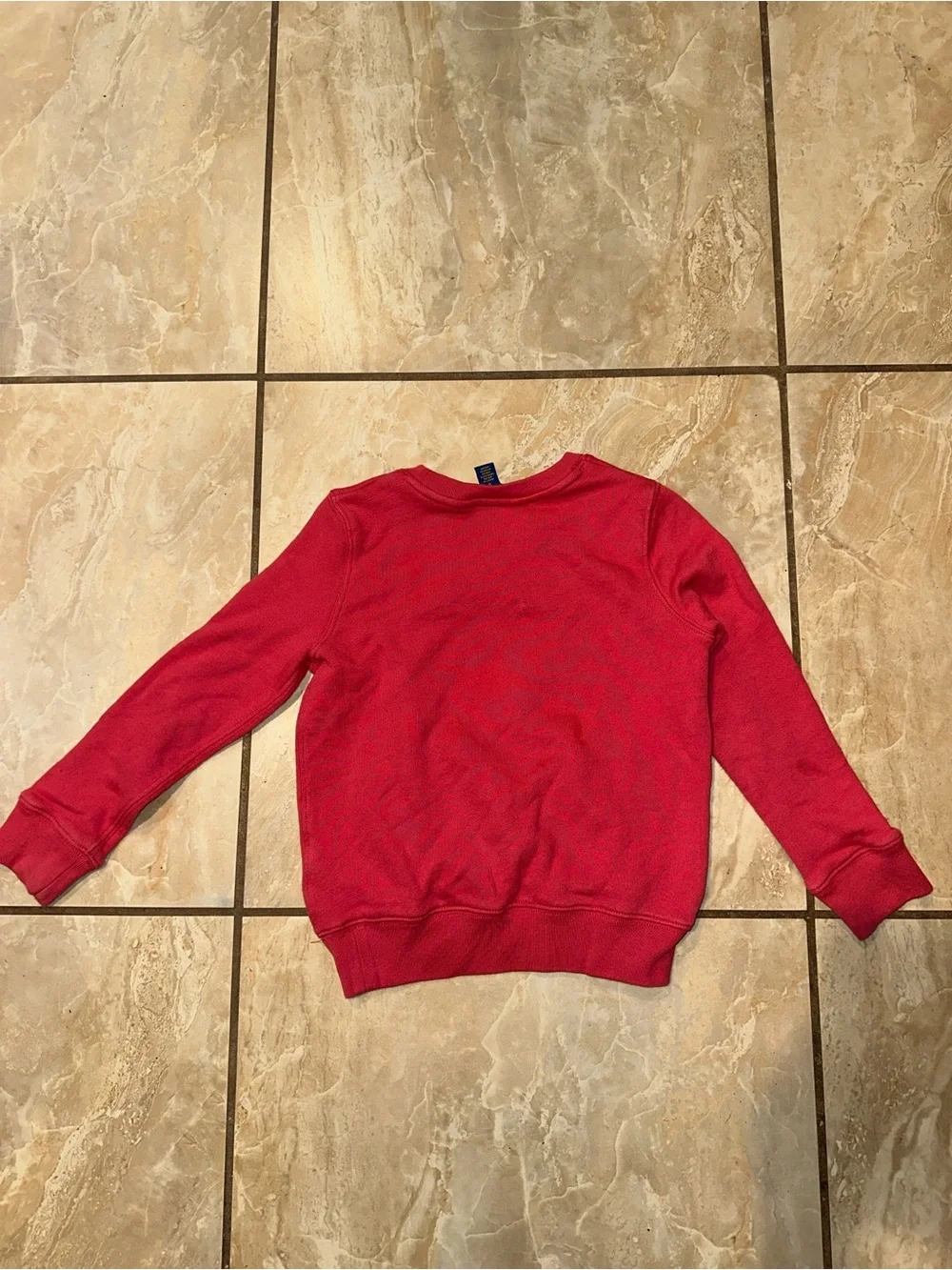 Red Polo Bear Fleece Girls Sweatshirt Size 5